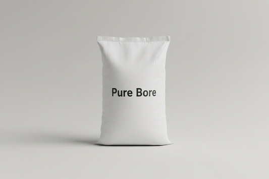 allen de tekst pure bore en een witte pp plastic zak 25kg
